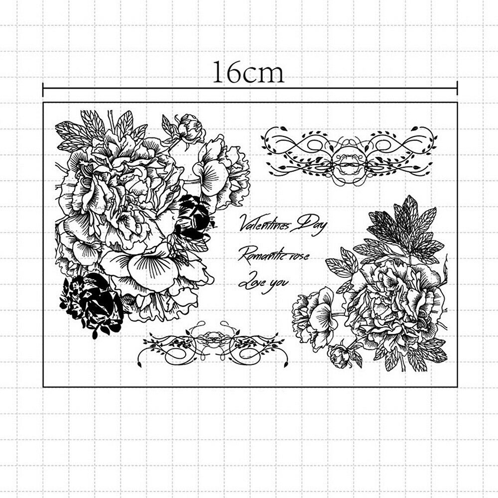 Clear Stamp Flower Silicone Polymer Clay Texture Seal Embossing Pottery Tool DIY