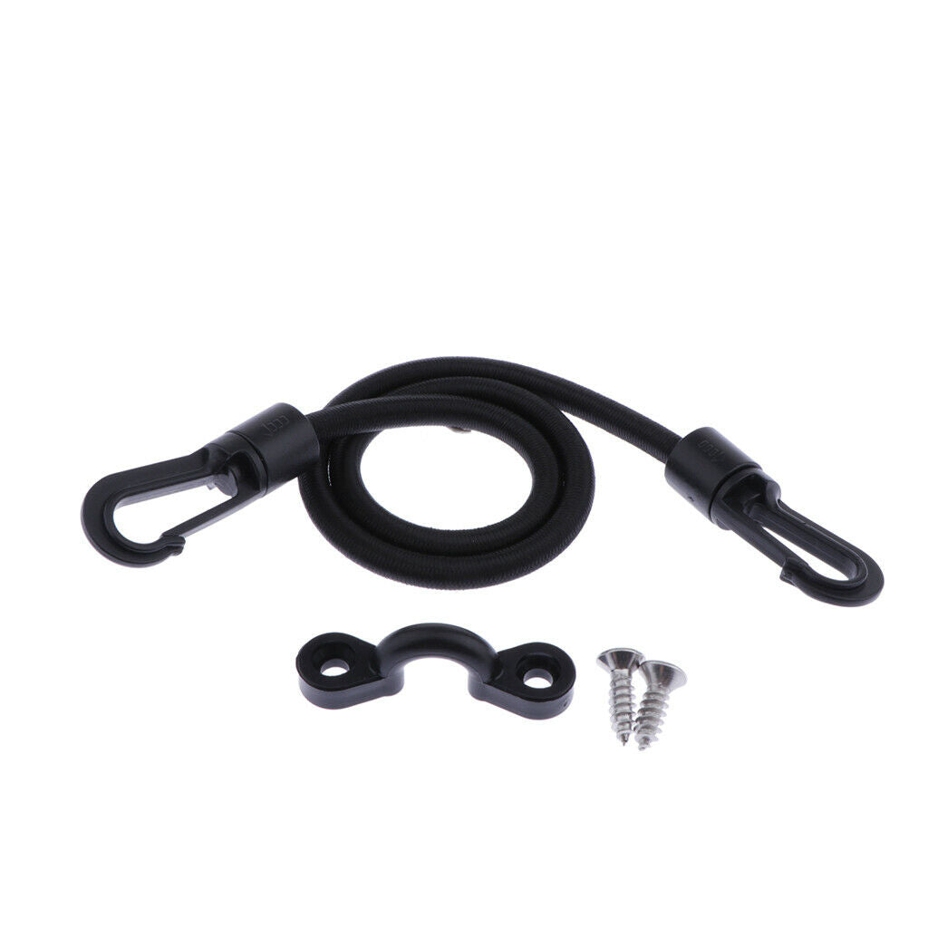 Kayak Bungee Cord Paddle Fishing Rod Holder with Double End Hook Accessories