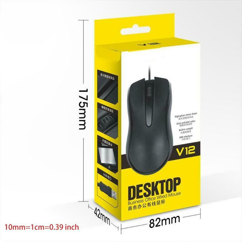 V12 Computer Optical Mouse 1000 DPI Classic Wired USB