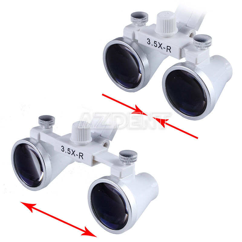 Dental Medical Headband Binocular Optical Loupes + Portable LED Head Light Lamp