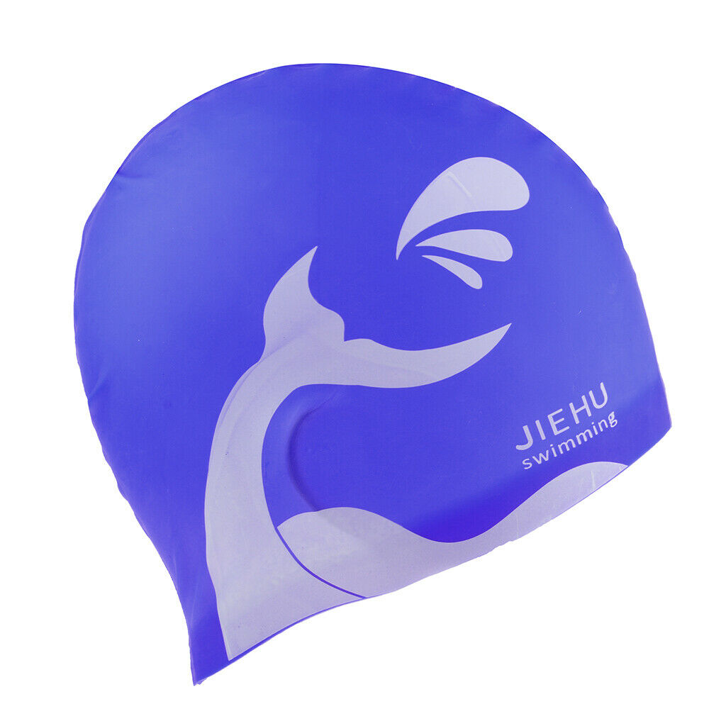 Swimming caps waterproof premium silicone no slip bathing hat blue