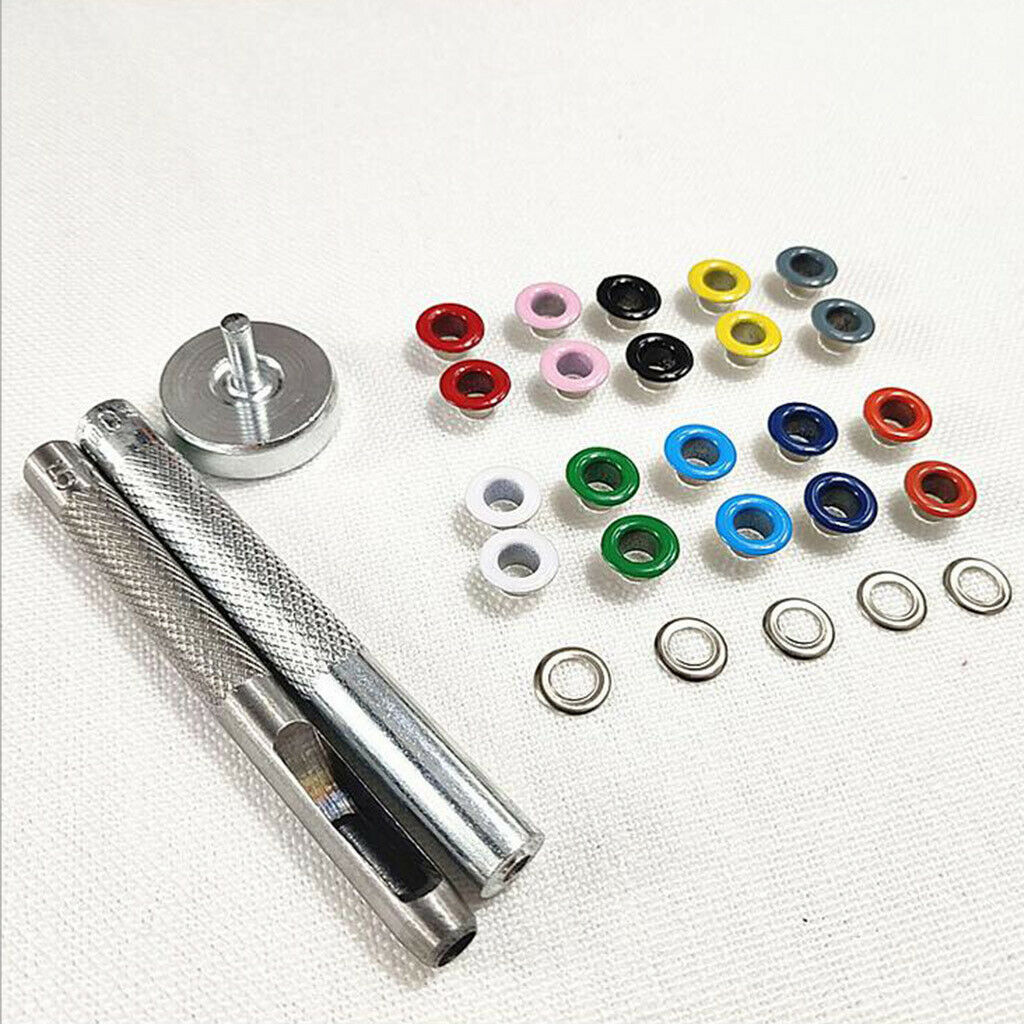 500 Sets 3/16 Inch Multi-Color Grommets Kit Metal Eyelets with Installation