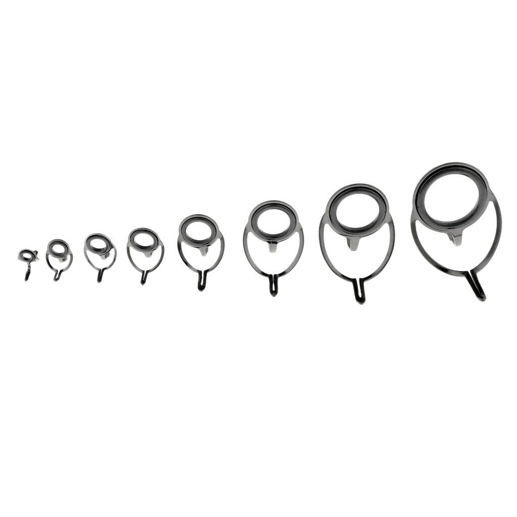 8pcs Replacement Fishing Rod Eye Ring Guide Double Leg for /Carp Rod