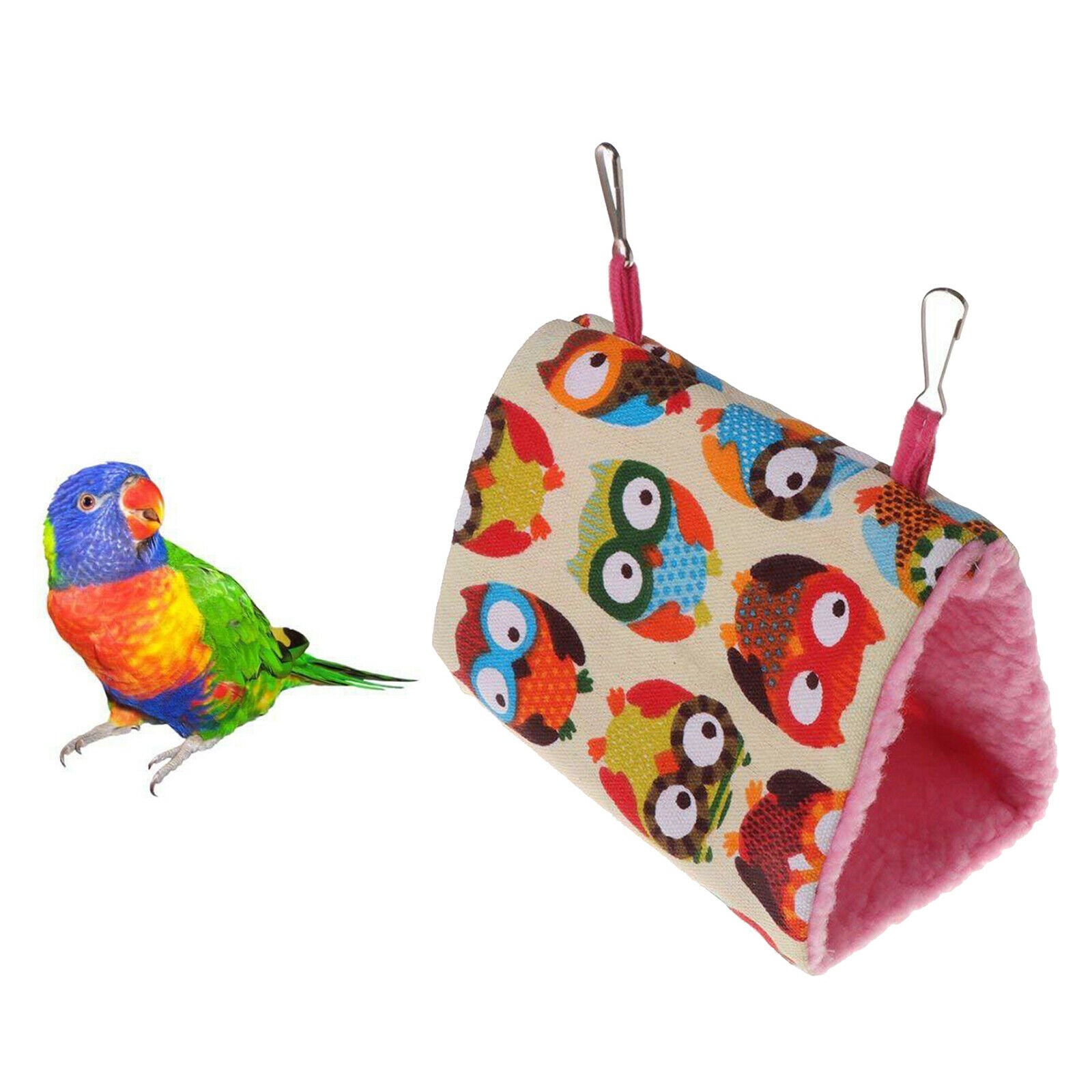Pet Bird Parrot Budgie Hammock Cage Hut Tent Bed Hanging Cave Bed Owl S