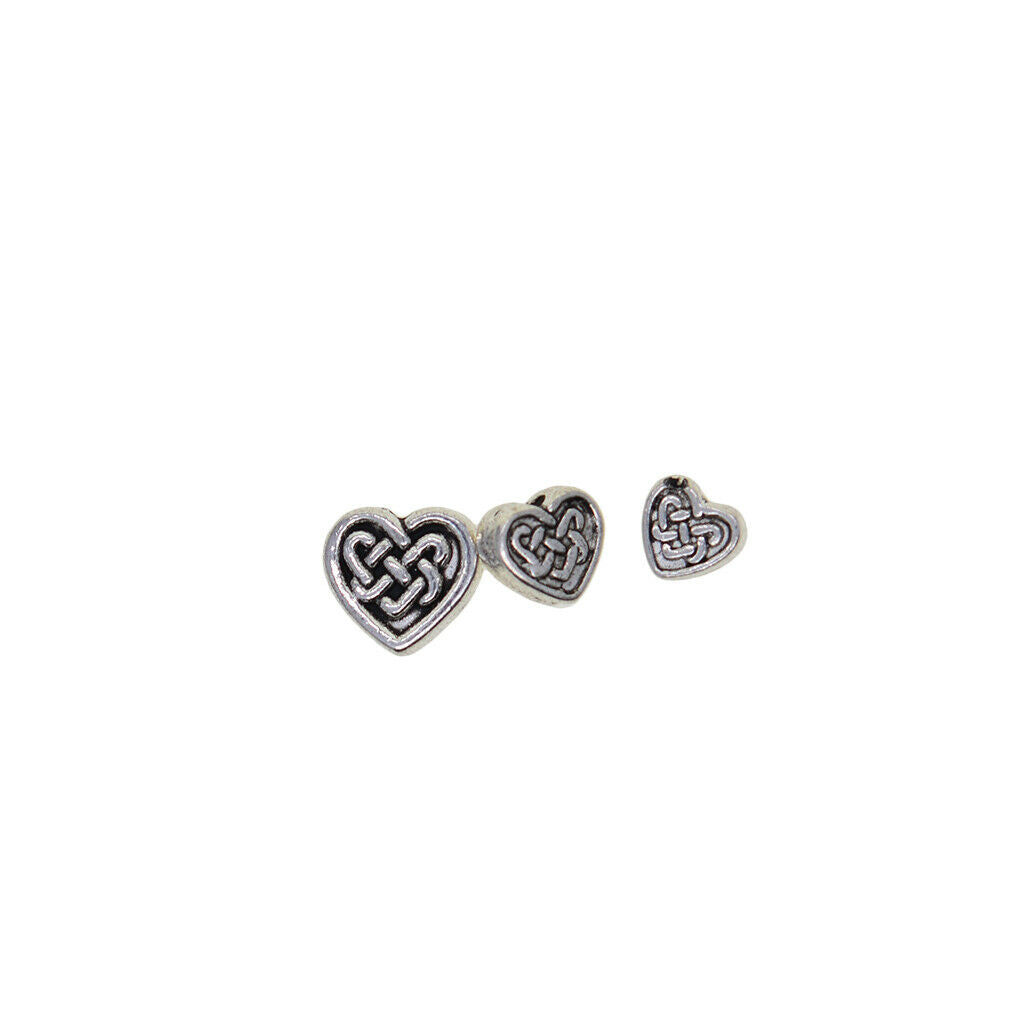 Prettyia 50pcs Alloy Heart Shape Spacer Beads DIY Jewelry Making Accessories