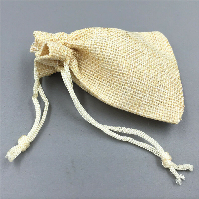 20x 7*9cm Linen Drawstring Jewellery Gift Packaging Pouches Candy Bags Burlap