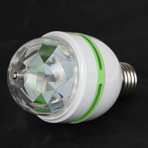 E27 3W Colorful Auto Rotating RGB LED Bulb Stage Light Party Lamp Disco Club New