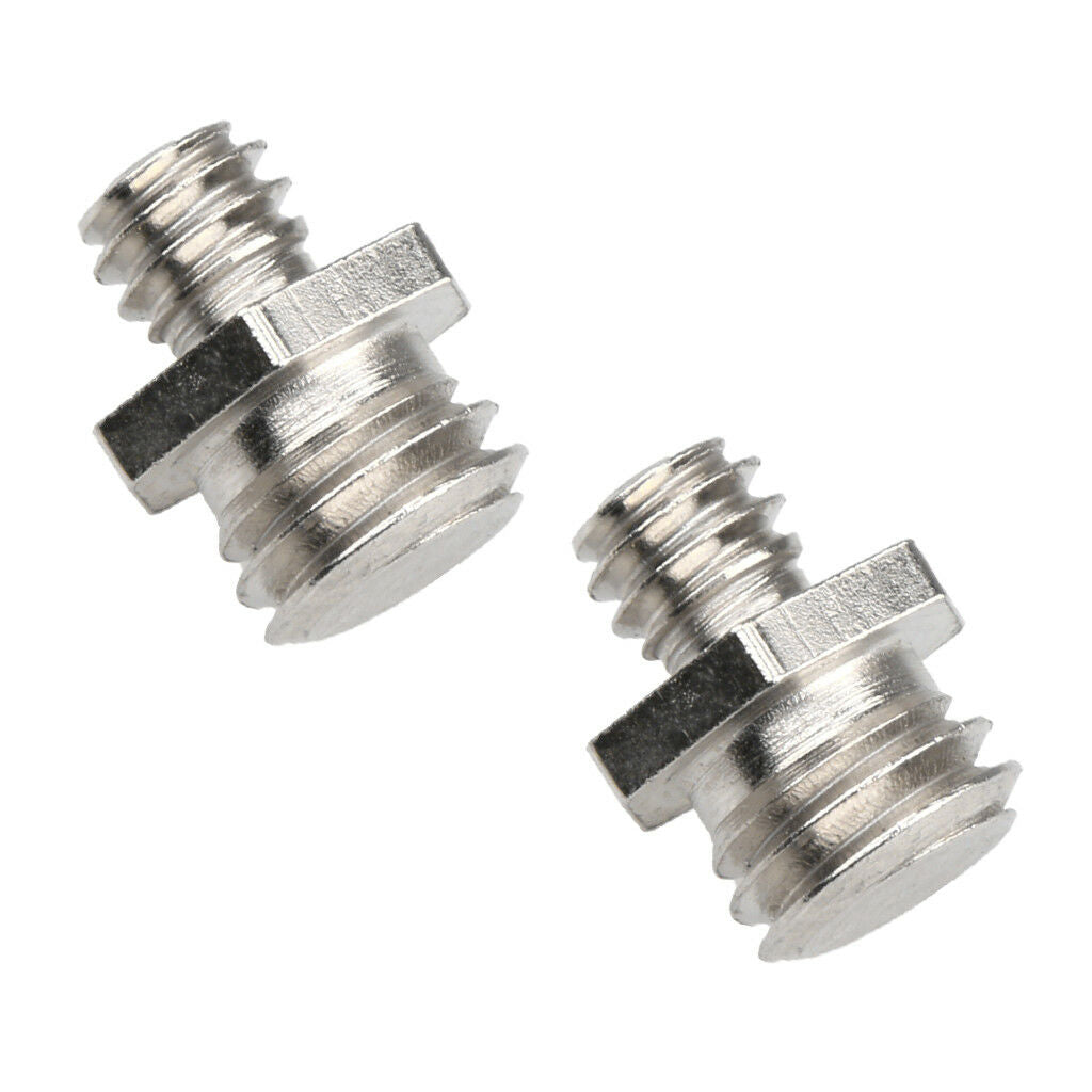 2 Pcs Iron 1/4" Male to 3/8" Male Threaded Screw Adapter Tripod Screw Conver