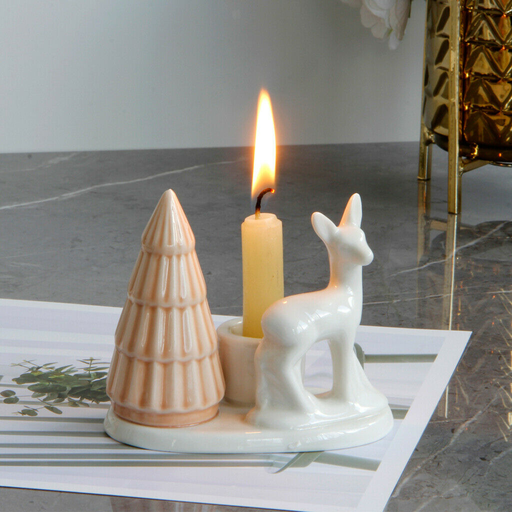 Lovely Fawn Candle Holder Elk Candlestick Home Table Holiday Decorations