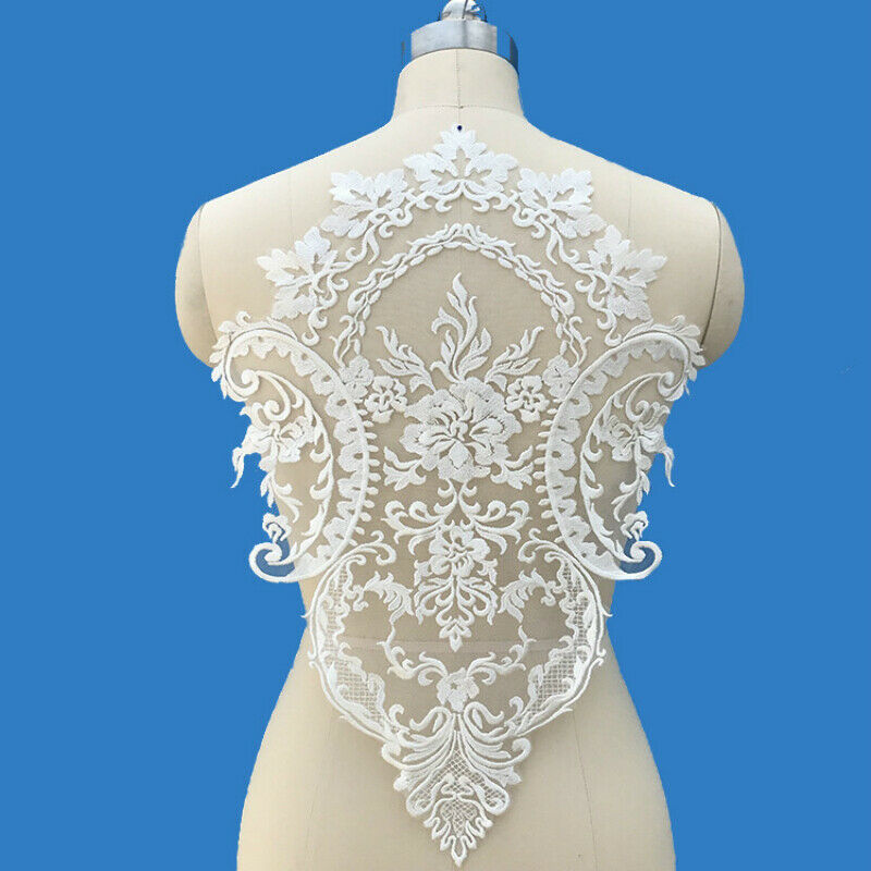 Large Applique Lace Flower Embroidery Patch Motif Trimming Wedding Dress DIY