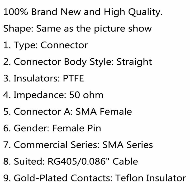 10Pcs SMA Female Jack Solder For Semi-Rigid RG405 0.086" Cable RF Connector ARS