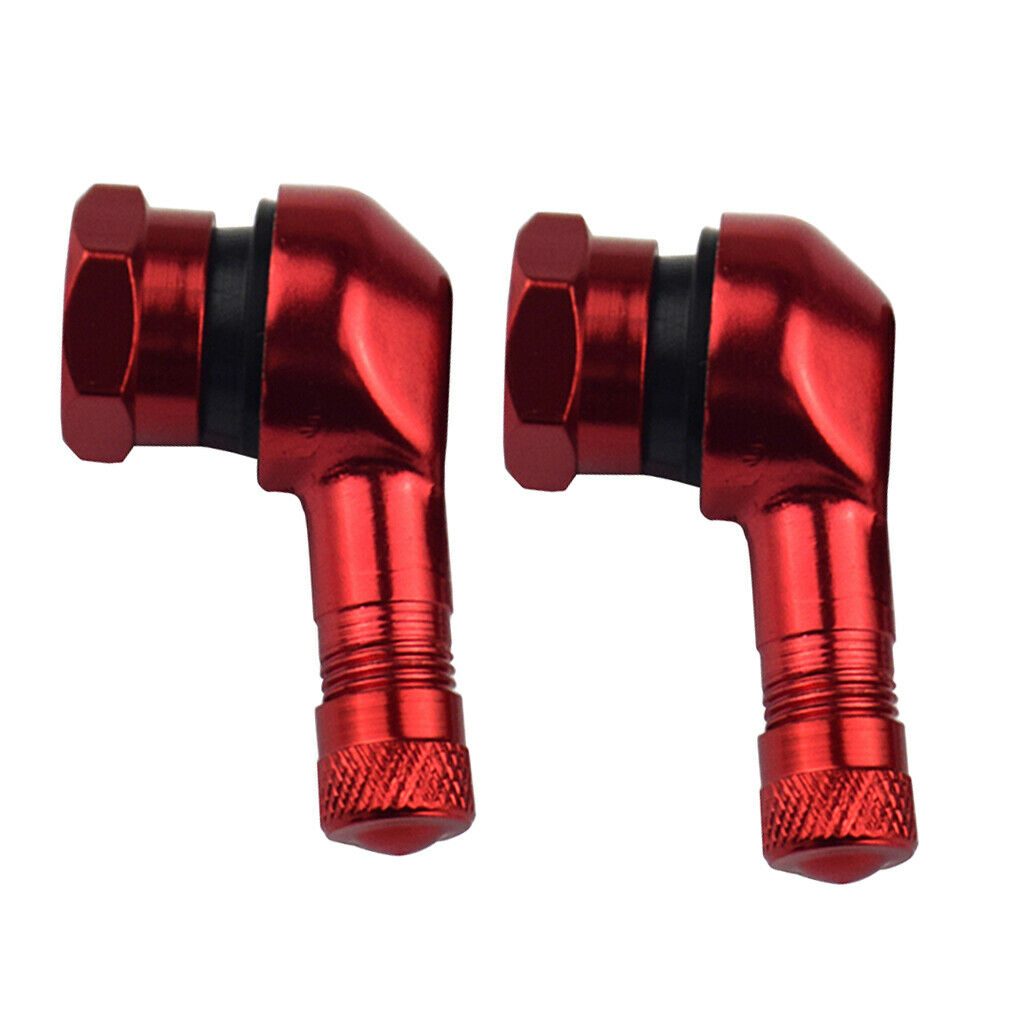 Red & Blue 90 degree CNC Aluminum Universal Motorcycle Wheel Valve Stems