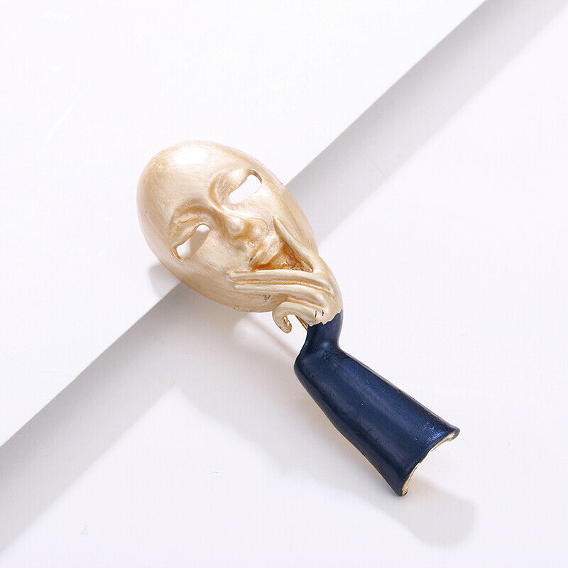 Fashion Enamel Hand Face Brooch Collar Clip Badge Pins Women Men Jewelry .l8
