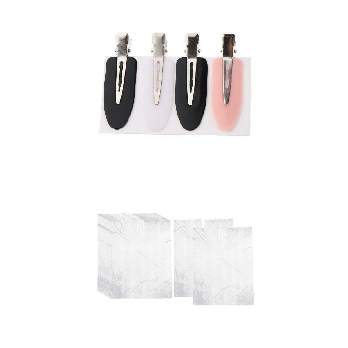 4x Hair Clip Clamps + 50x Hairdressing Capes Waterproof Coloring Cloth