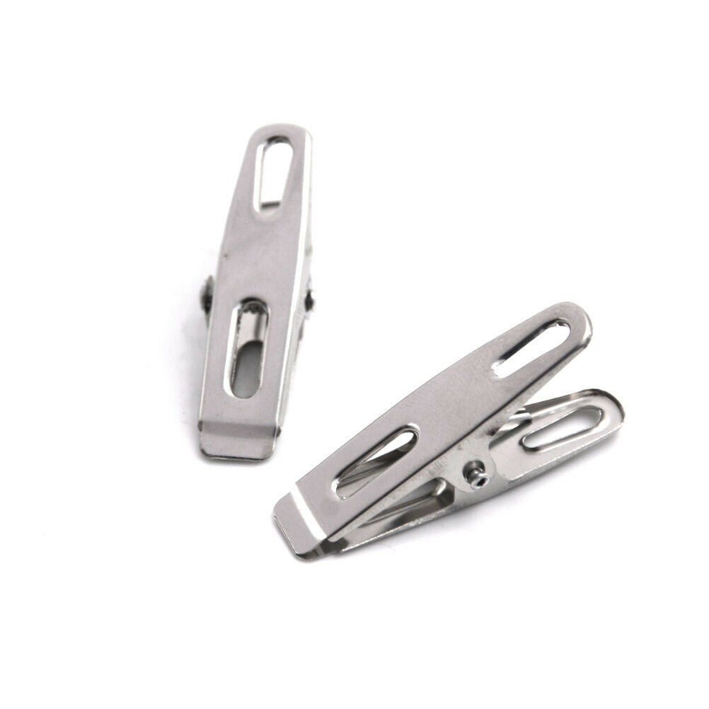 20Pcs Stainless Steel Clothes Pegs Hanging Pins Clips Laundry Metal Clamp.l8