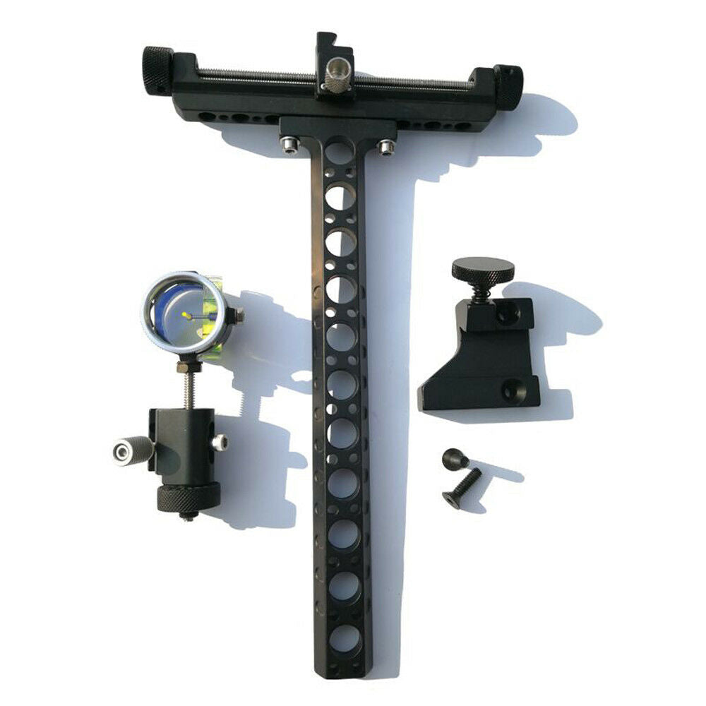 Archery Compound Bow Sight 1 Pin 0.059" Micro Adjust Long Pole Hunting 4X lens