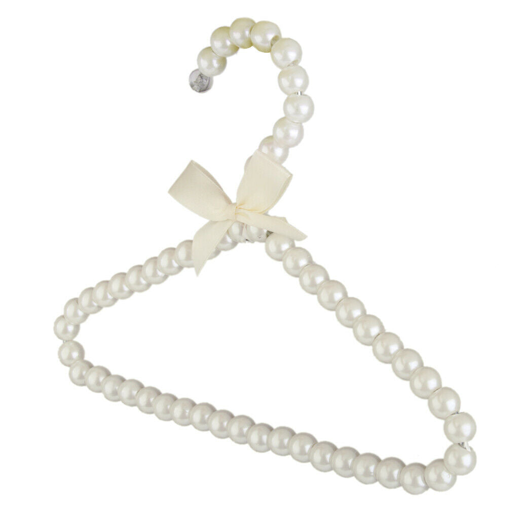 Kids Clothes Hanger with Bowknot Beaded + Back Hooks Coat Towel Hanger