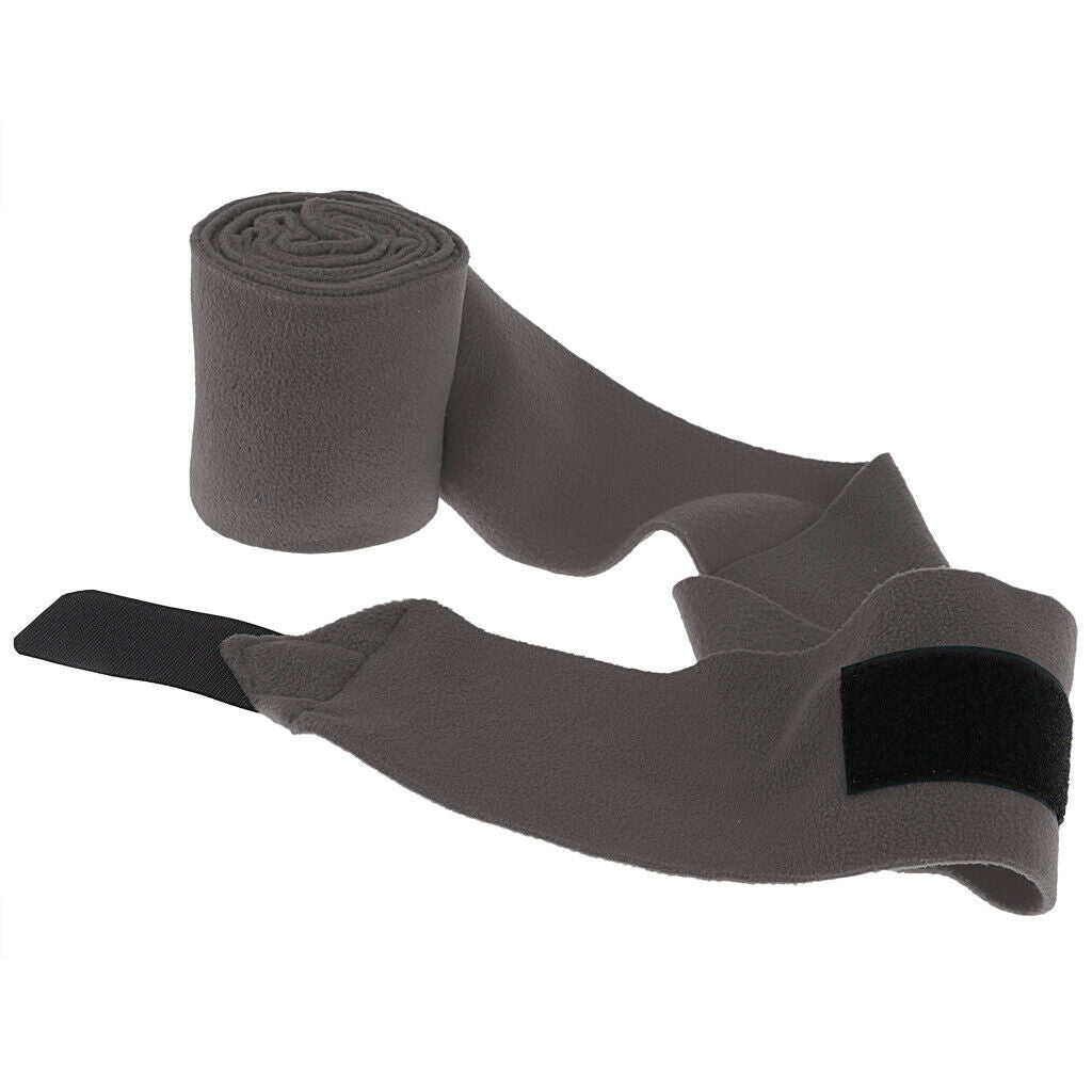 Horse Grooming Care Set Of 4 Fleece  Leg Wraps Equestrian Equip Supplies - Gray