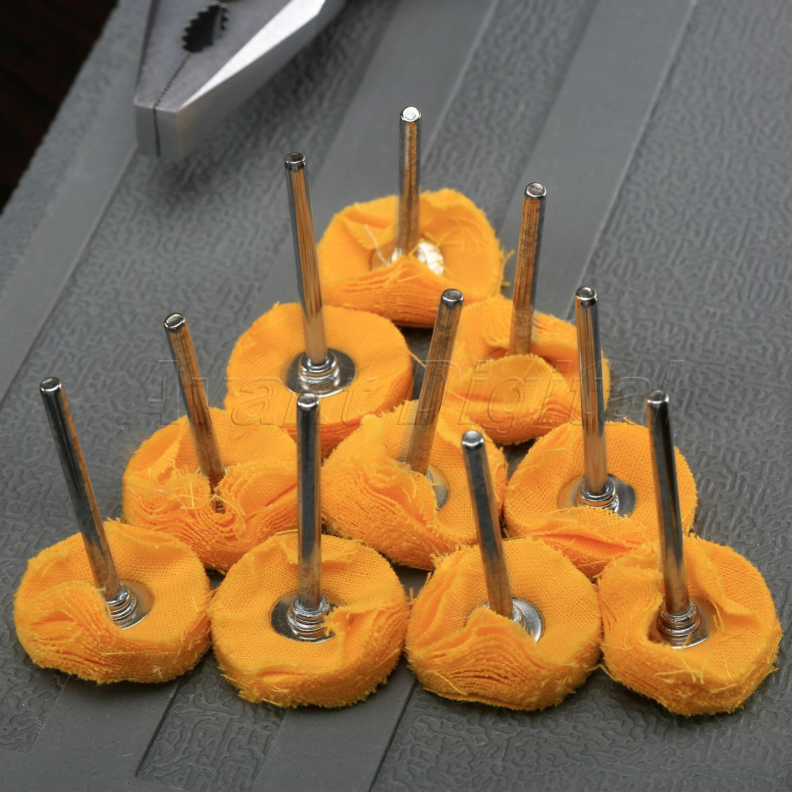 10Pcs Polishing Yellow Cloth Round Wheel 25mm Brushes for Power Rotary Craft