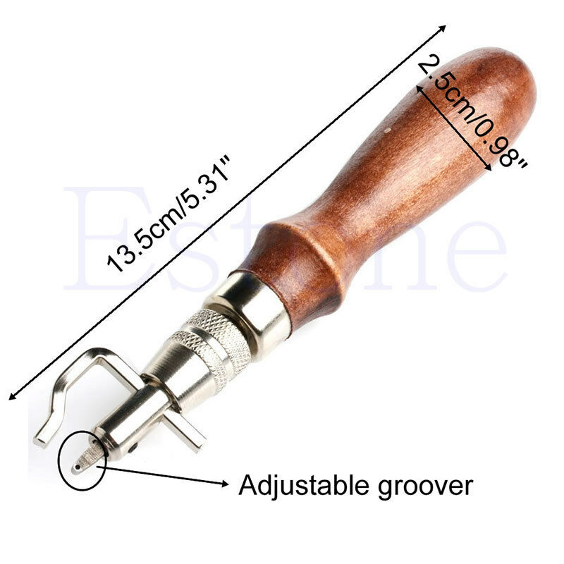 5 in1 Stitching Groover Creaser Beveller Leather Craft Edge Tool Adjustable