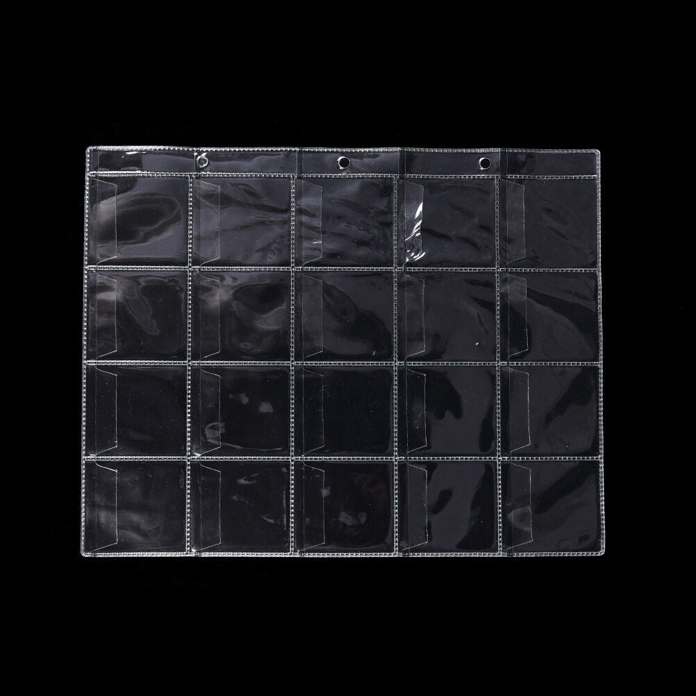 5 Pages 20 Pockets Plastic Coin Holders Storage Collection Money Album Case BDAU
