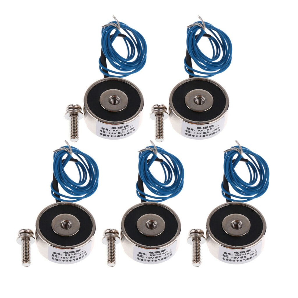 Set of 5 Electric Lifting Magnet Electromagnet Solenoid Lift Holding DC 12V