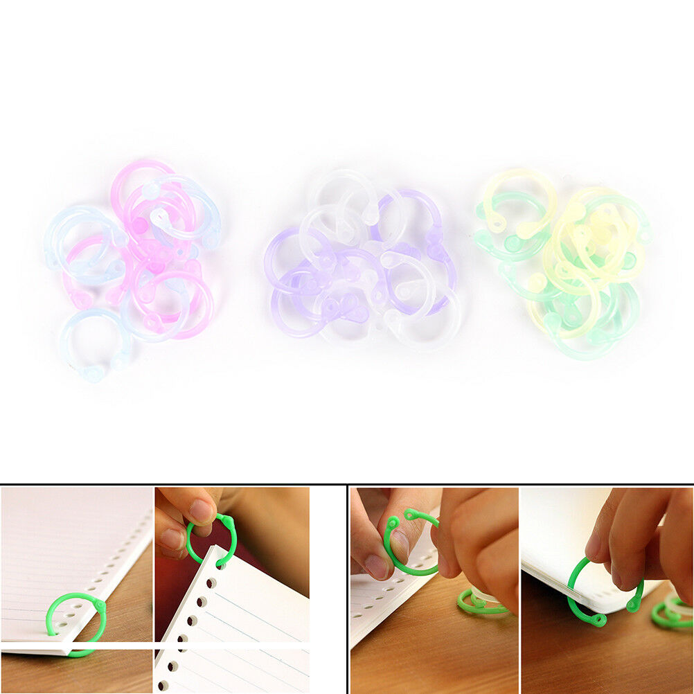 12x Easy Ring Paper Book Loose Leaf Binder Keychain Key Stationer.l8