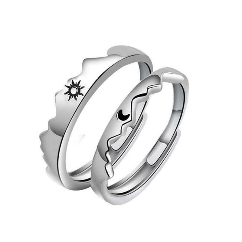Couple Rings for Women Men Adjustable Couple Matching Promise Wedding Ring