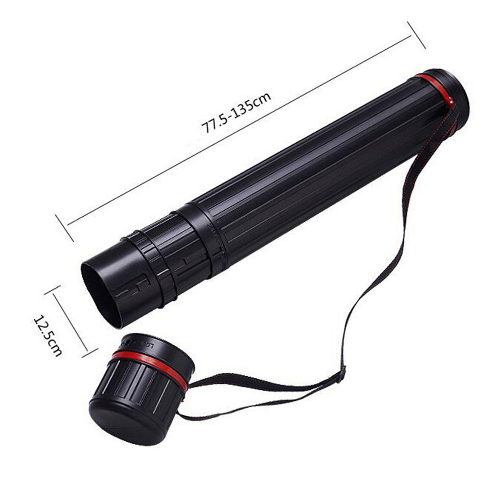 Telescopic Extendable Art Drawing Plans Storage Carry Case Tube with Strap