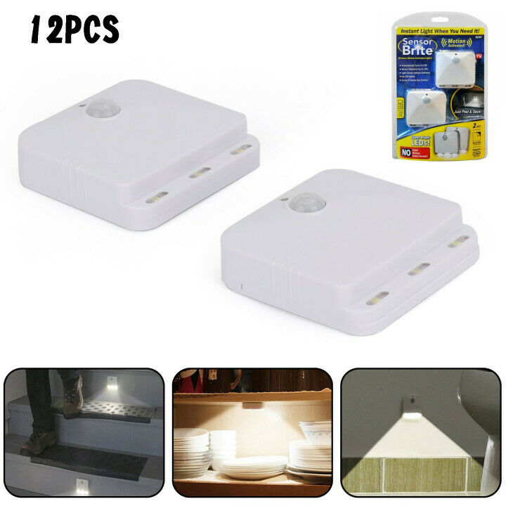 12pcs Sensor Brite Motion Activated LED Lights Stair Lights As Seen On TV CA
