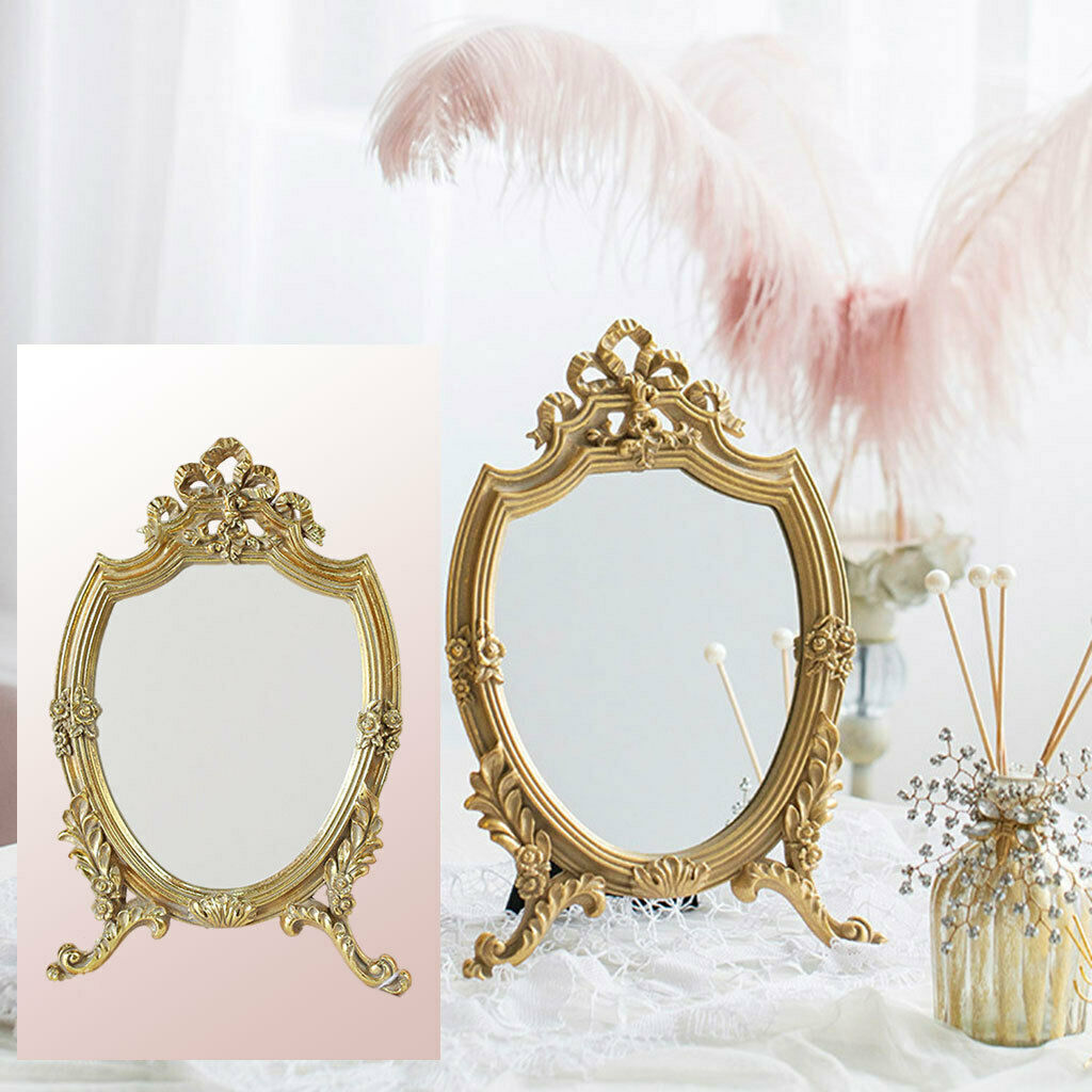 Decorative Makeup Mirror Oval Frame Bedroom Desktop Dresser Vanity Mirrors