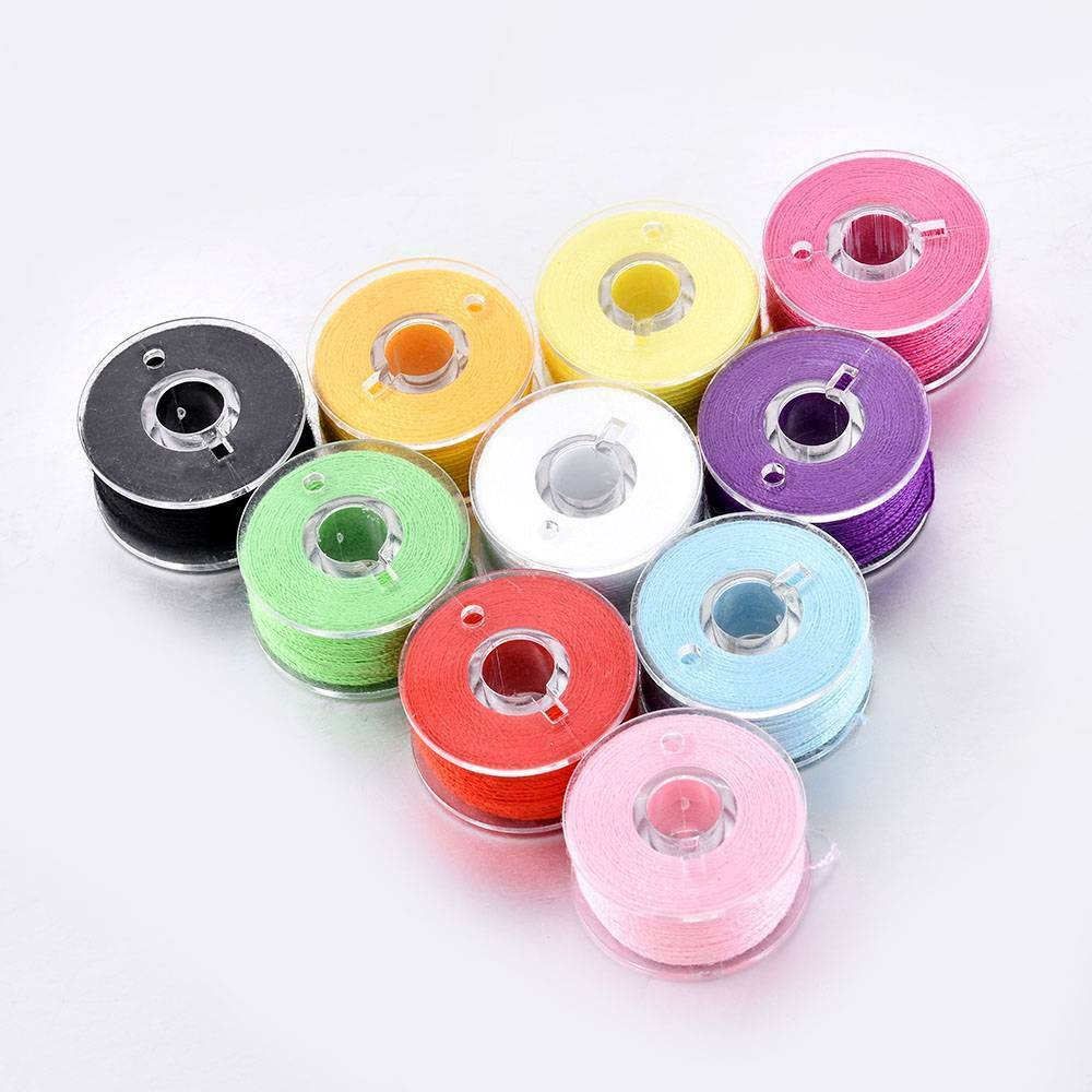 25Pcs Sewing Machine Bobbins Thread Spools Case With Threads for Sewing Machine@