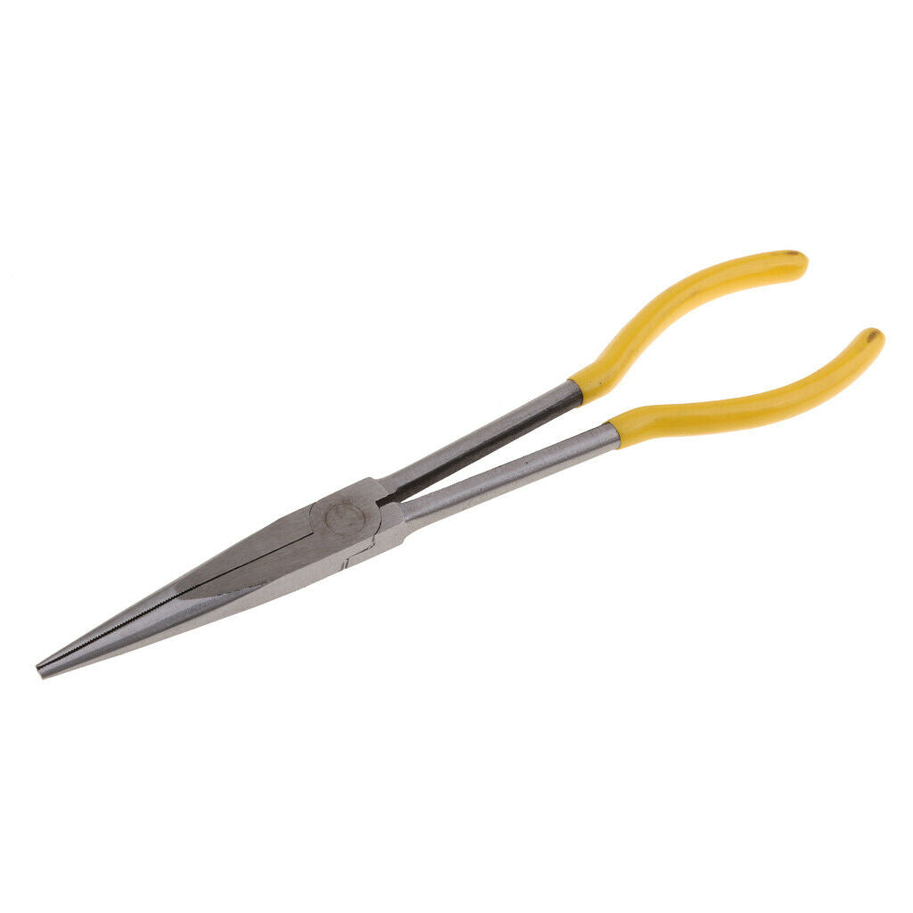 11inch Extra Long Reach Nose Straight Bent Nose Pliers Hand Tools 0 degree