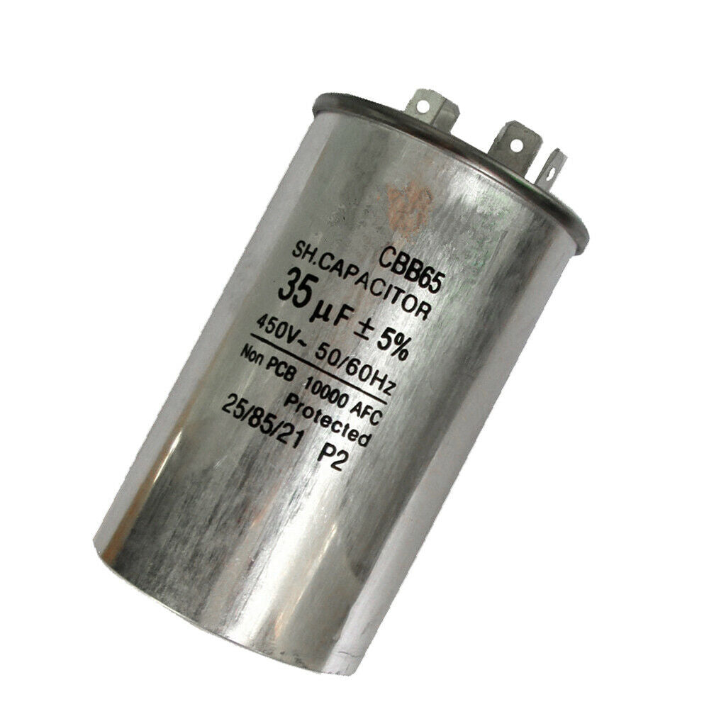 Pack of 2Pcs Waterproof CBB65 Aluminum Start Run Motor Capacitor MFD 35UF 450V