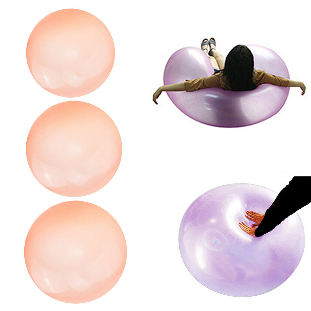 3pcs Bubble Ball Balloon Families Indoor Beach Pool Decor Game Toys Orange