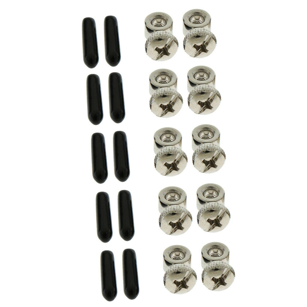 10 Sets Spare Screws & Black End Caps Cover Replacing Hardware for Speed Jump