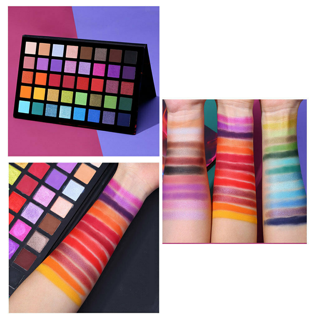 40 Colors Eyeshadow Palette Highly Pigmented Foldable Case Vibrant Colors