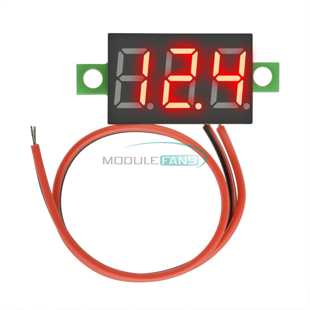 Red Mini LED Panel Voltage Meter 3-Digital Adjustment Voltmeter DC 4V - 30 V