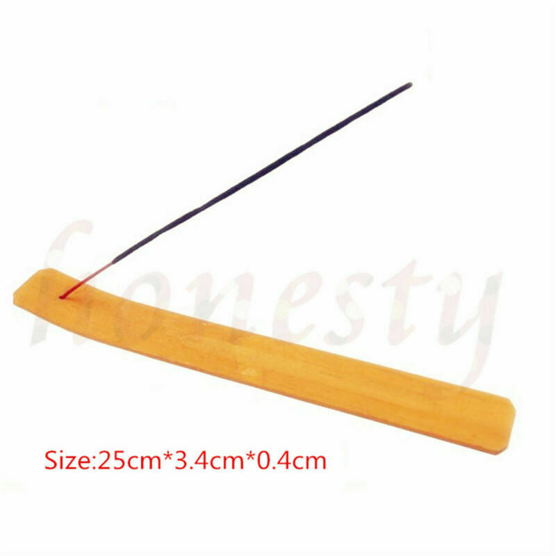 2pcs Natural Plain Wood Wooden Incense Stick Ash Catcher Burner Holder Tools