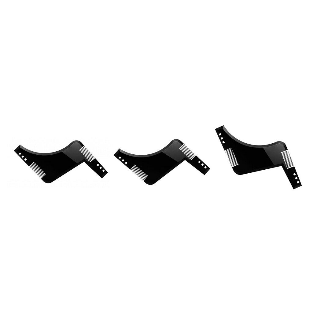 3pcs Plastic Beard Shaping Comb Shaving Template Guide Stencil for Sideburns