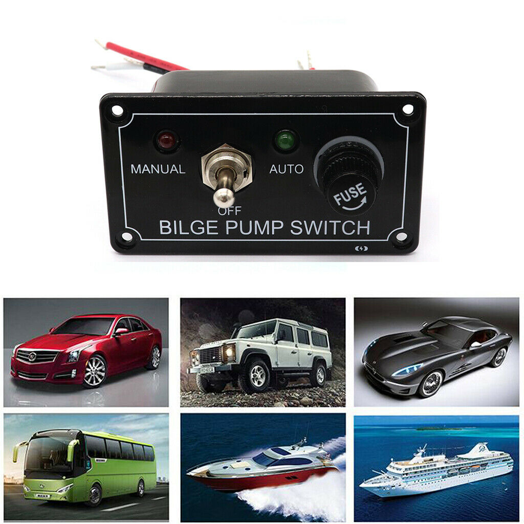 Marine Boat 3 Way Indicator Bilge Pump Switch W/ LED Panel Toggle Switch Panel