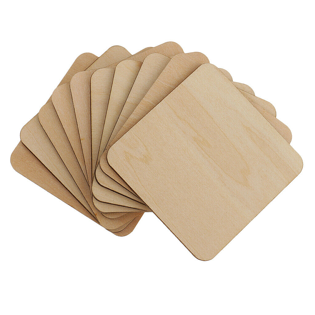 Natural Square MDF Unfinished Wood Slice Blank Plaque for DIY Craft Hobbies
