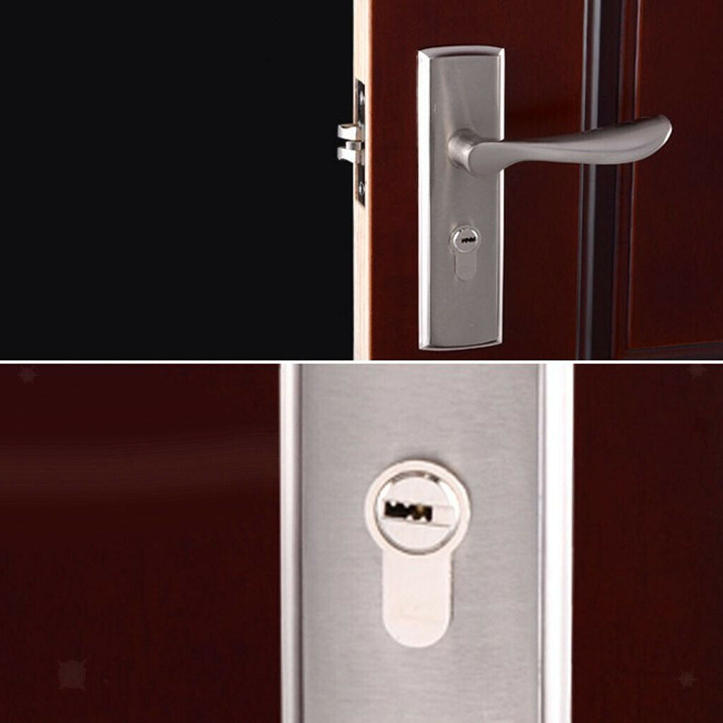 Door Handle Lever on Plate Latch Lock Lockset for Bathroom CHROME SATIN