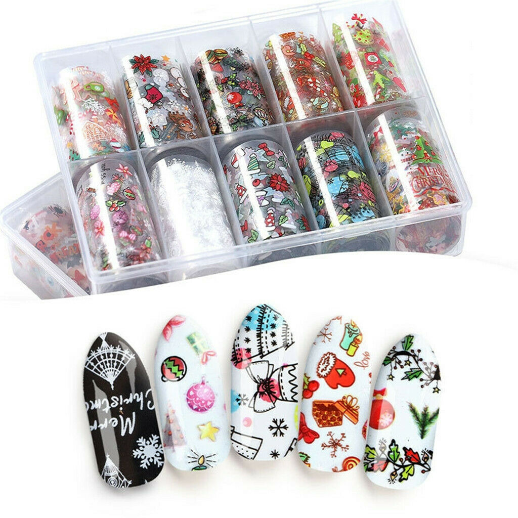 10 Sheet DIY Nail Art Tips Stickers Wraps Nails Decals Decorations Halloween
