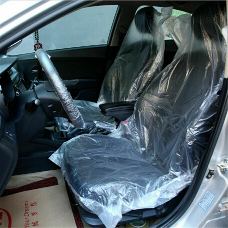 5PCS Car Truck Disposable Plastic Seat Protective Covers Film  For Repair Tool