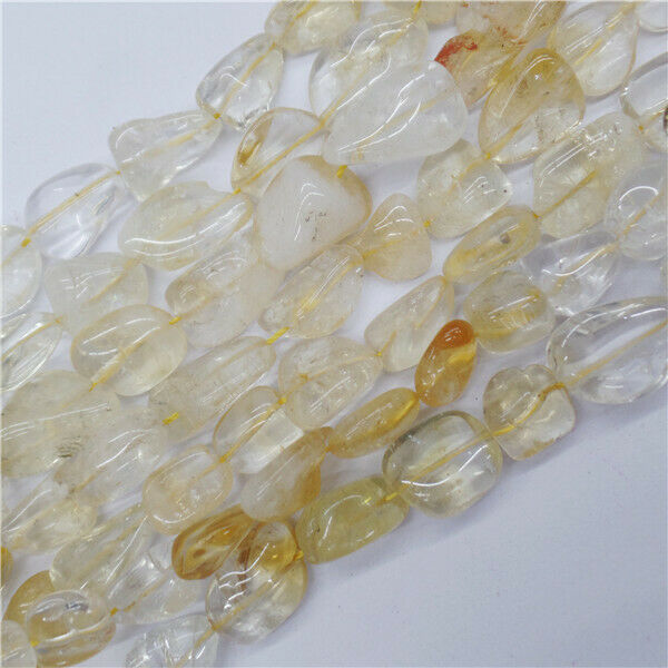 1 Strand 13x7mm Natural Yellow Crystal Freeform Loose Beads DIY 15.5inch HH9115