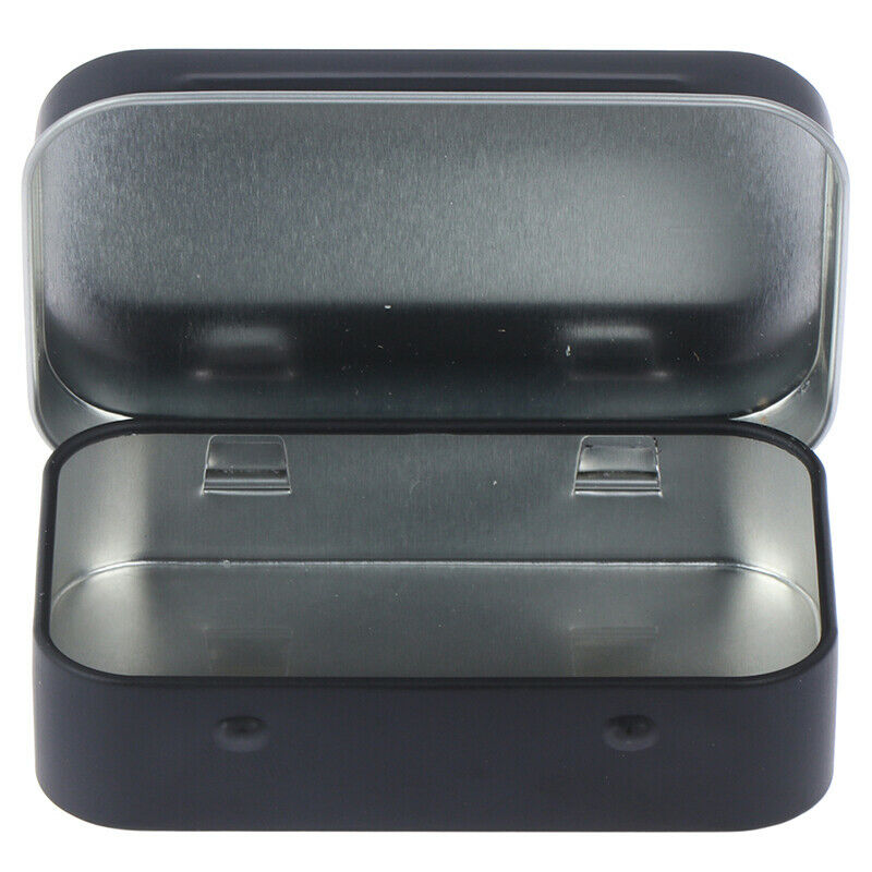 Storage Box Small Jewelry Candy Coin Key Organizer Tin Flip Black Gifts Se.l8