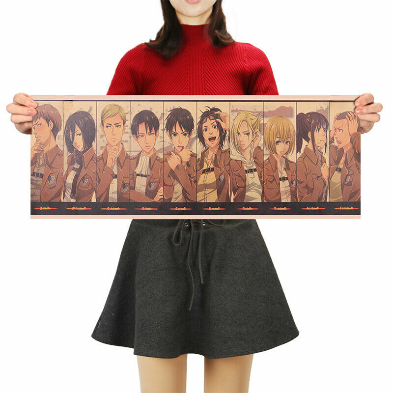 Character Collection Poster Cartoon Anime Kraft Paper Wall Stick.l8