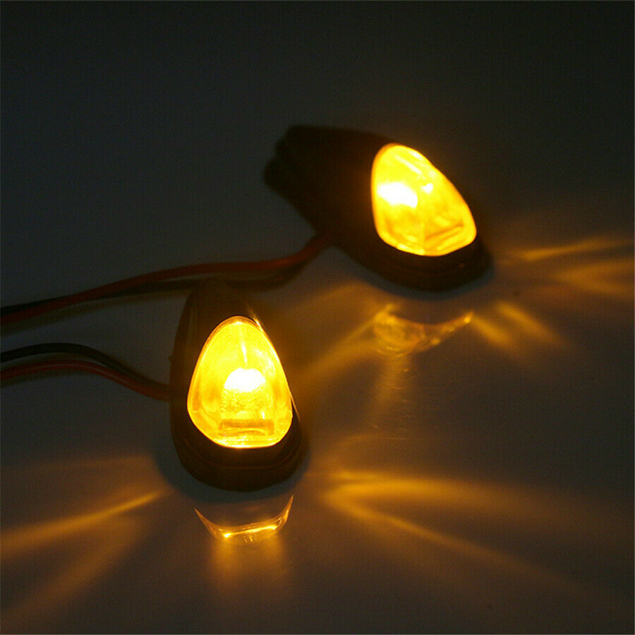 2x Motorcycle Turn Signal Indicator Light Amber LED Lamp Scooter Bobber Chopper