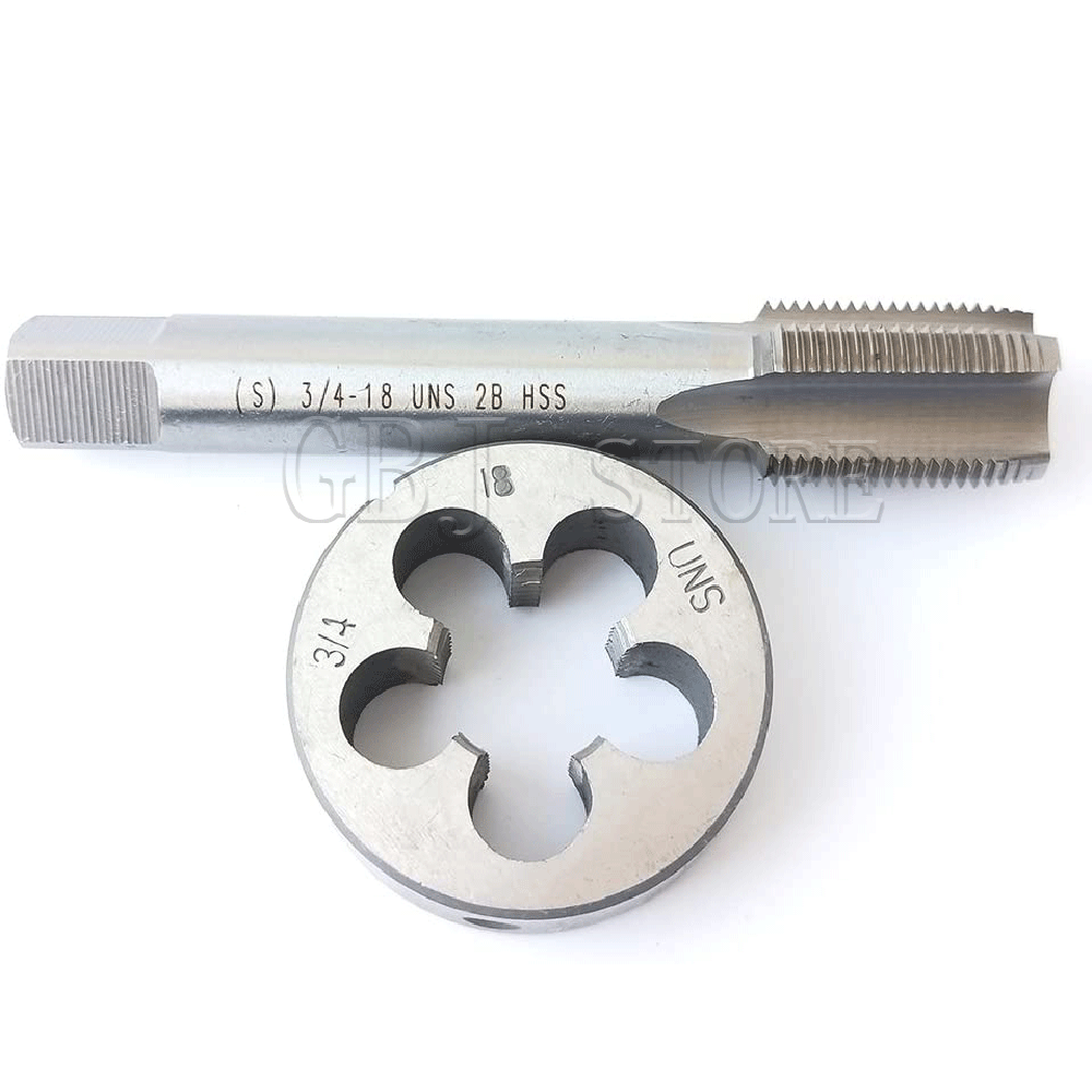 3/4-18 HSS Tap And Die Set， UNS Machine Thread Tap And UNS Round Thread Die